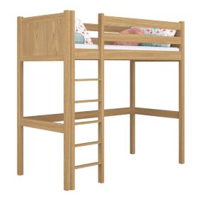 Dębowe łóżko na antresoli N-WOOD N06 120x180 dąb naturalny 1 szt.