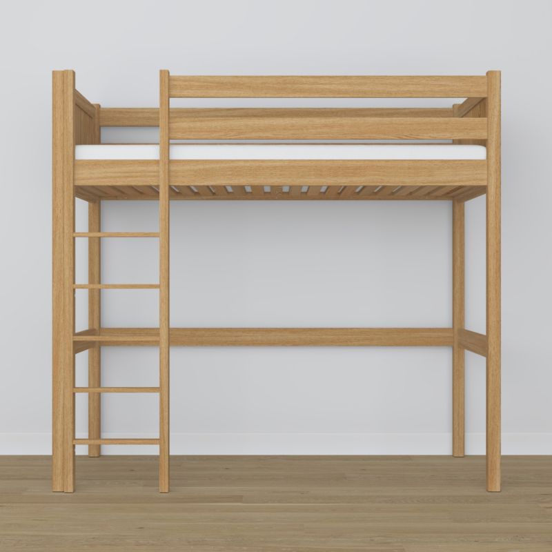 Dębowe łóżko na antresoli N-WOOD N06 120x180 dąb naturalny 1 szt.