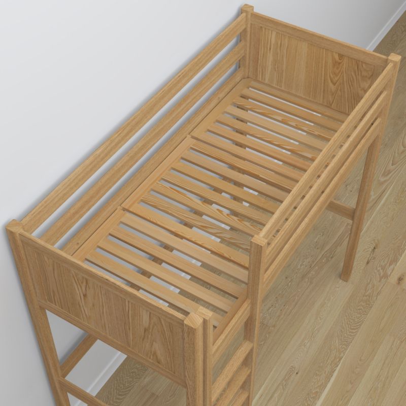 Dębowe łóżko na antresoli N-WOOD N06 120x180 dąb naturalny 1 szt.
