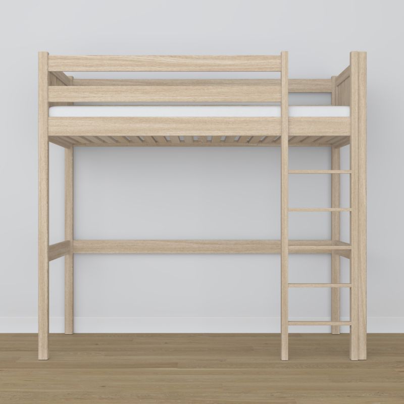 Dębowe łóżko na antresoli N-WOOD N06 80x180 dąb bielony 1 szt.