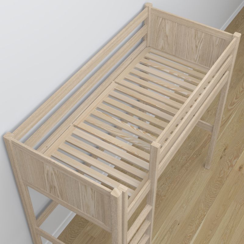 Dębowe łóżko na antresoli N-WOOD N06 80x180 dąb bielony 1 szt.