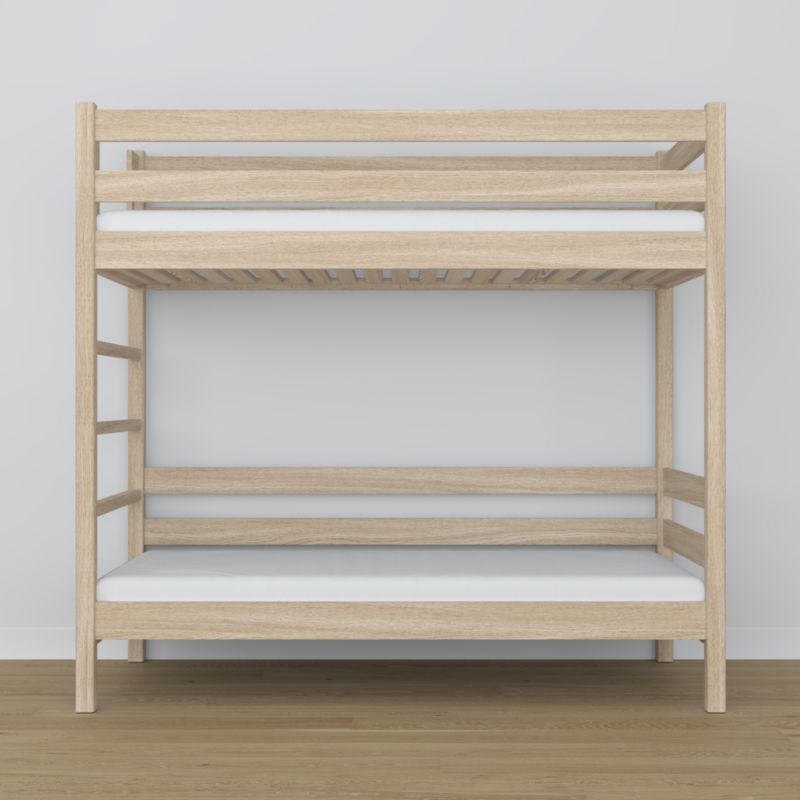 Dębowe łózko piętrowe N-WOOD N03 120x180 dąb bielony 1 szt.