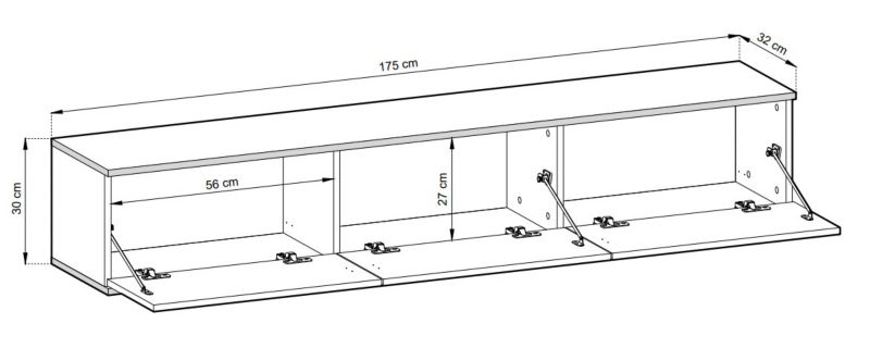 Długa szafka RTV MINIO go for it ORINO 175 cm beżowa ze złotymi detalami ,1 szt.