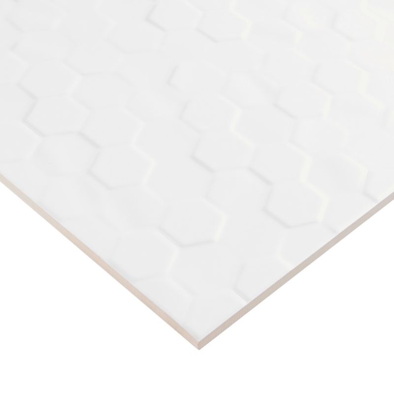 Dekor Aragone GoodHome 30 x 90 cm hexagon biały 1,08 m2