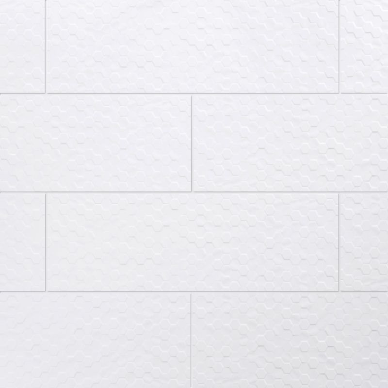 Dekor Aragone GoodHome 30 x 90 cm hexagon biały 1,08 m2