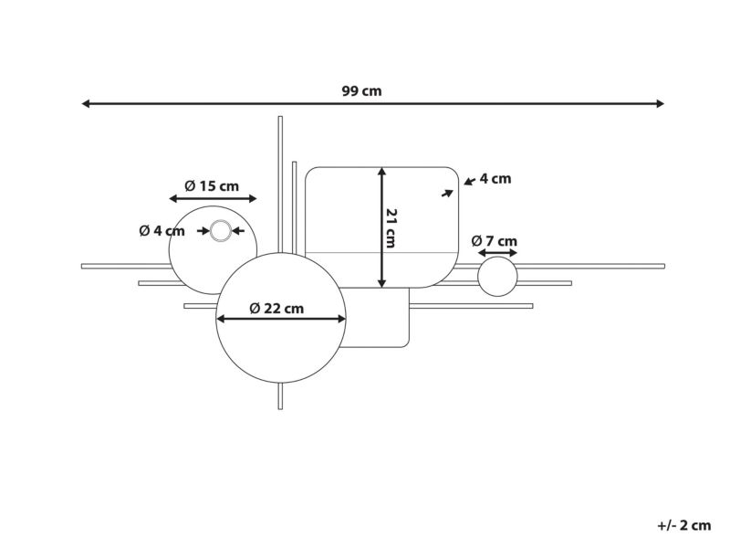 Dekoracja ścienna Ovar Metal Szary 50 cm 1 szt.