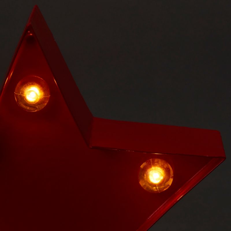 Dekoracja gwiazdka LED metal czerwona