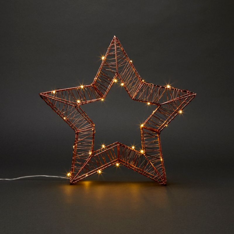 Dekoracja LED gwiazda stojąca druciana