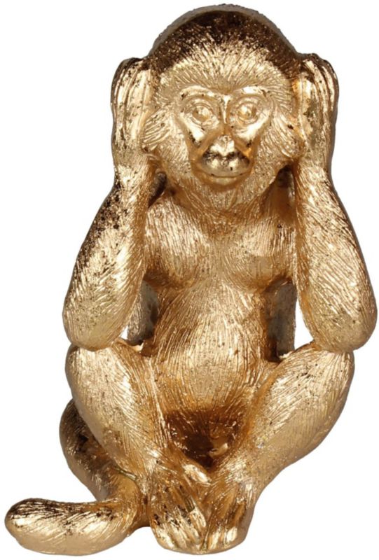 Dekoracja małpka Splendid Hear 8 x 7,5 x 10 cm złota