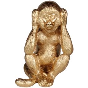 Dekoracja małpka Splendid Hear 8 x 7,5 x 10 cm złota