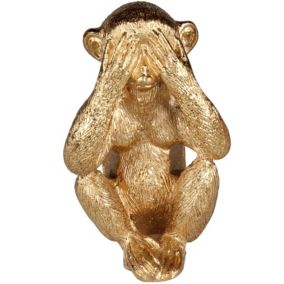 Dekoracja małpka Splendid See 8 x 7,5 x 10 cm złota
