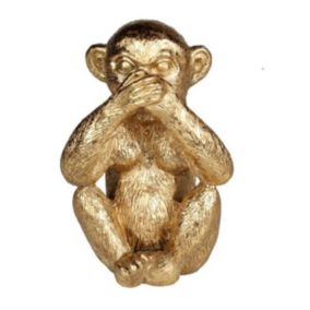 Dekoracja małpka Splendid Speak 8 x 7,5 x 10 cm złota