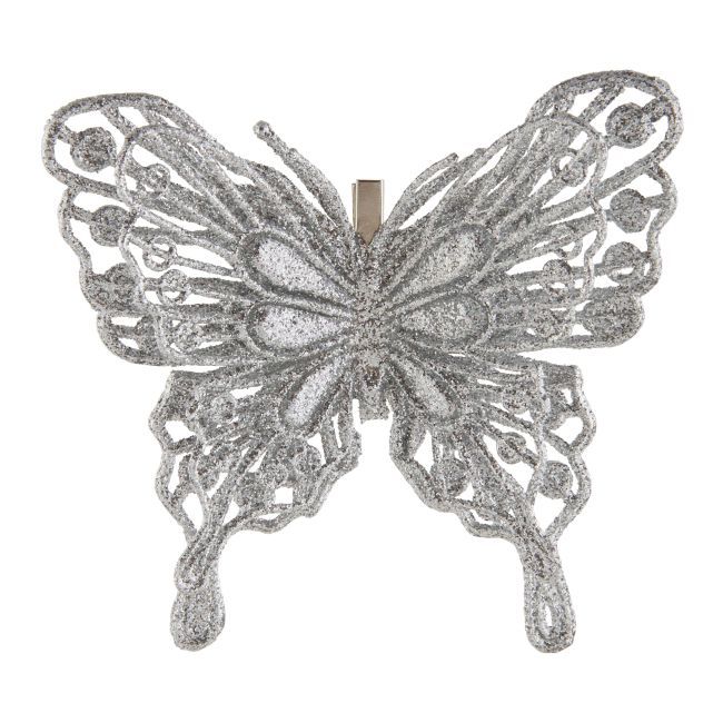 Dekoracja motyl srebrny