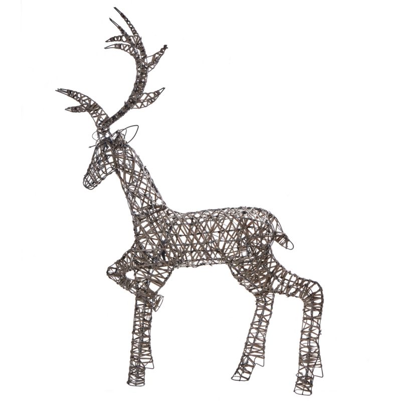 Dekoracja ogrodowa LED Husavik 140 cm Renifer Srebrny 1 szt.