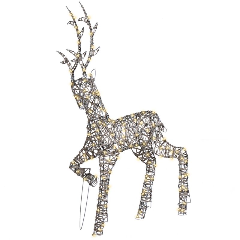 Dekoracja ogrodowa LED Husavik Renifer 140 cm Srebrny 1 szt.