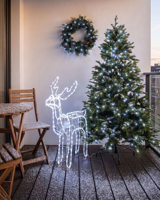 Dekoracja ogrodowa LED Innnes 94 cm Renifer Biały 1 szt.