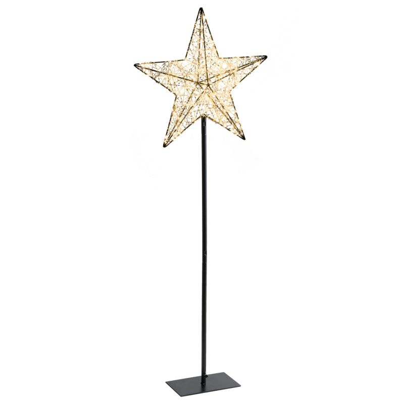 Dekoracja ogrodowa LED Sannan 110 cm Gwiazda Czarny 1 szt.