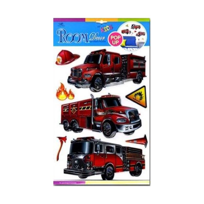 Dekoracja ścienna 3D samochody strażackie