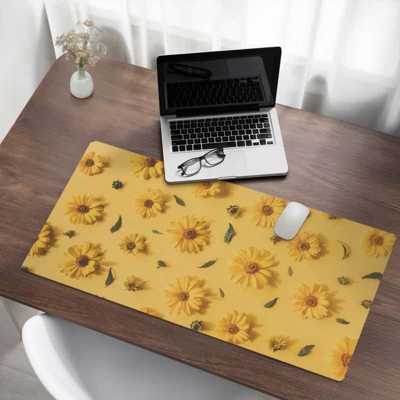 Dekoracyjna mata na biurko do pracy i nauki Wallfluent 100x50 cm Kwiaty na tle 1 szt.