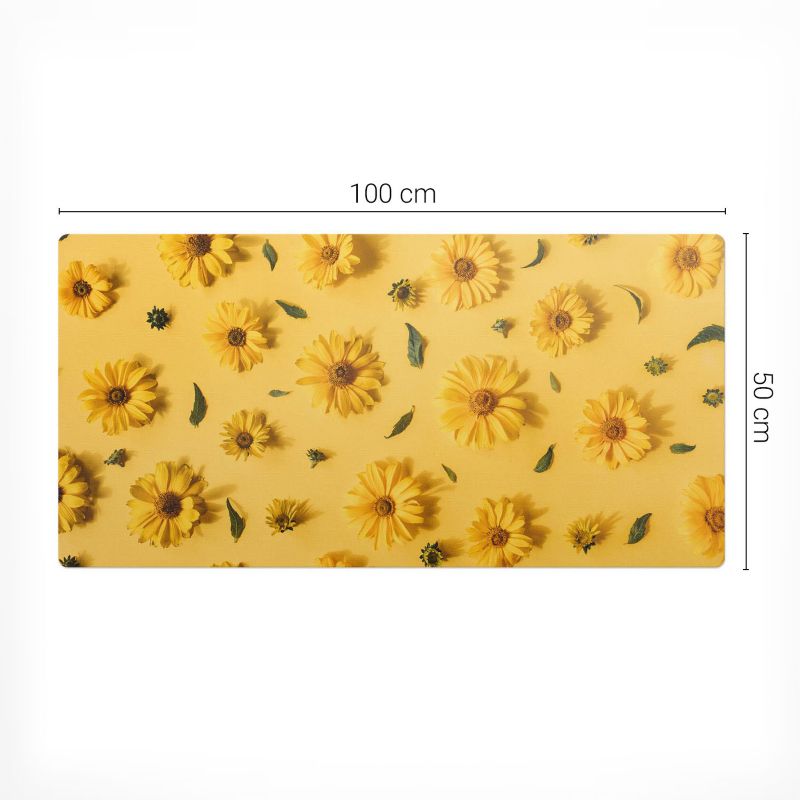 Dekoracyjna mata na biurko do pracy i nauki Wallfluent 100x50 cm Kwiaty na tle 1 szt.