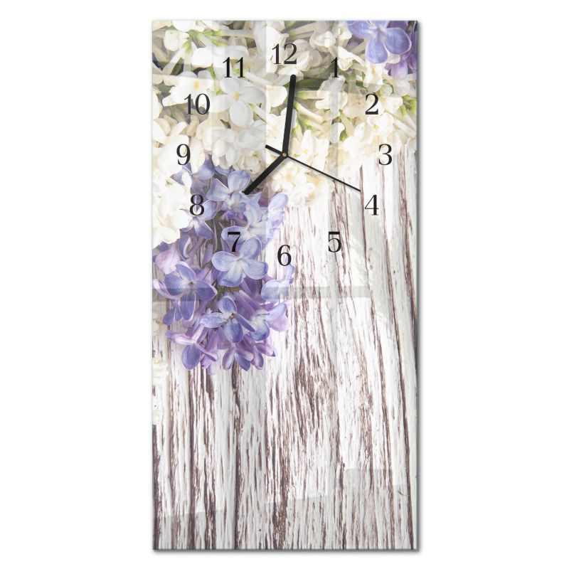 Dekoracyjny Zegar Ścienny Tulup 30x60 cm z Czarnymi Wskazówkami Liliowy 1 szt.