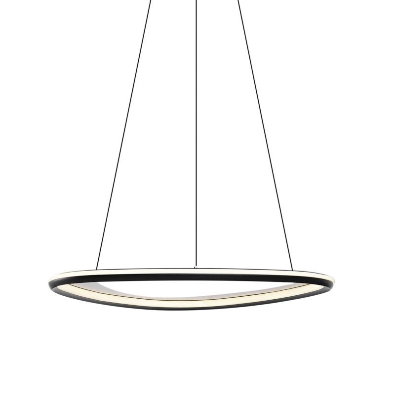 Designerski lampa wisząca do stołu jadalnego Qazqa Organico 76 czarny led zintegrowana 42W zestawie Integrated led 3000k 1 szt.