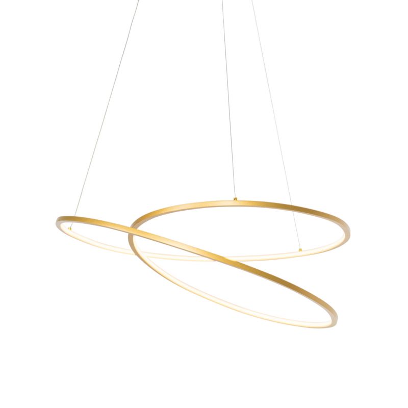 Designerski lampa wisząca do stołu jadalnego Qazqa Rowan 72 złoty/mosiężny okrągły led zintegrowana 40W zestawie Integrated 1 szt.