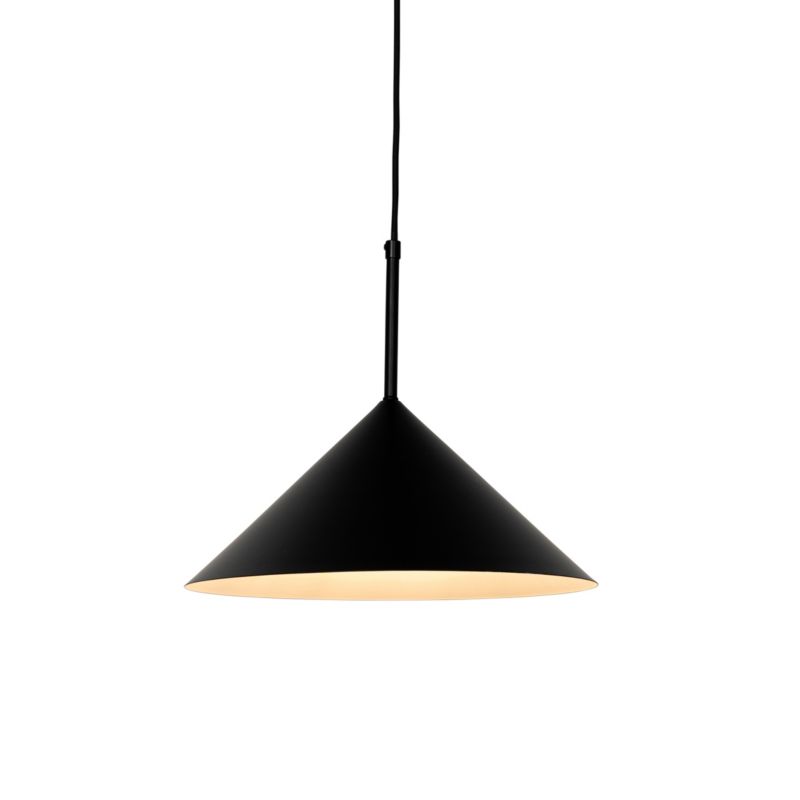 Designerski lampa wisząca z kloszem (1 punkt) Qazqa Triangolo 35 czarny okrągły max 40W kompatybilny z żarówką LED E27  1 szt.
