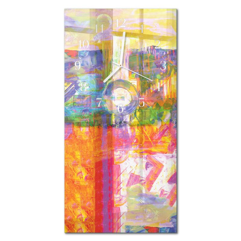 Designerski Zegar Ścienny Tulup 30x60 cm z Białymi Wskazówkami Chaos 1 szt.