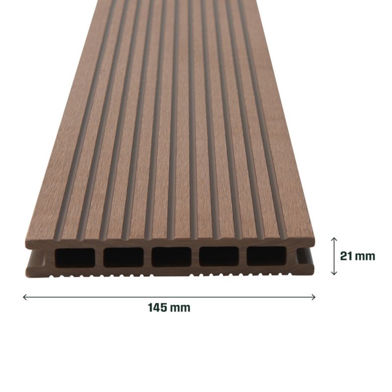 Deska kompozytowa Klikstrom Neva 2,1 x 14,5 x 220 cm teak