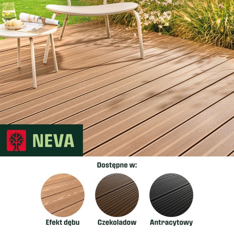 Deska kompozytowa Klikstrom Neva 2,1 x 14,5 x 220 cm teak