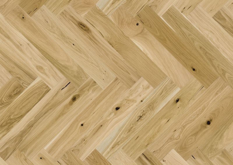 Deska podłogowa trójwarstwowa Barlinek Dąb Naturalny 1-lamelowa jodełka 0,65 m2