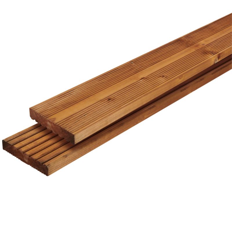 Deska tarasowa drewniana 360 x 14,4 x 2,7 cm sosna brązowa