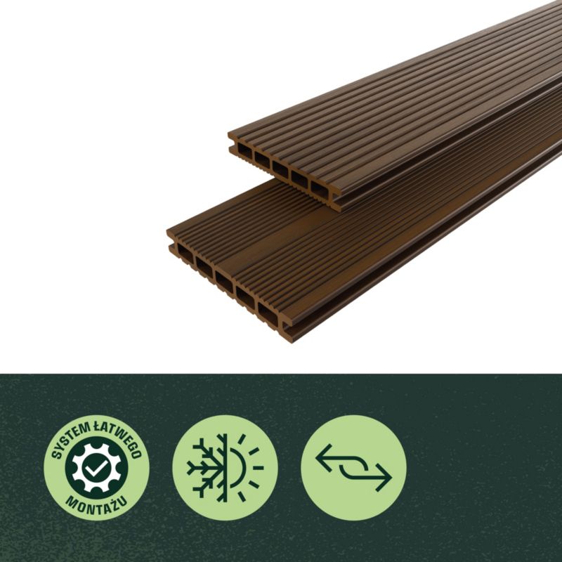 Deska tarasowa kompozytowa Klikstrom 2,1 x 14,5 x 300 cm chocolate