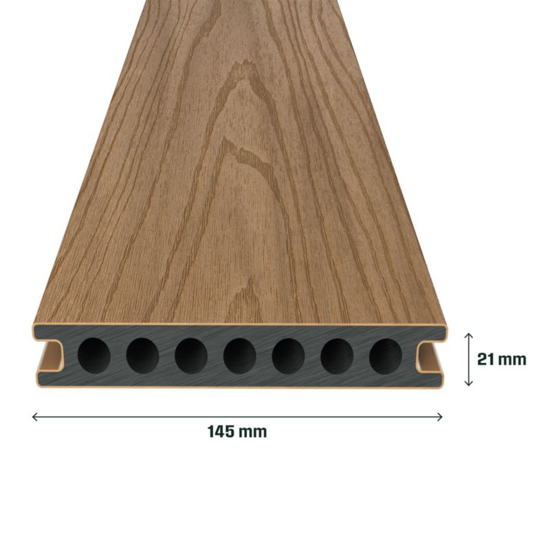 Deska tarasowa kompozytowa Klikstrom 2,2 x 14,5 x 220 cm teak