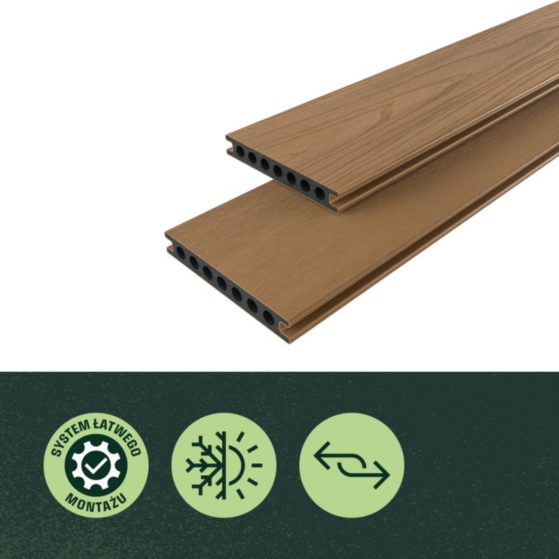 Deska tarasowa kompozytowa Klikstrom 2,2 x 14,5 x 220 cm teak