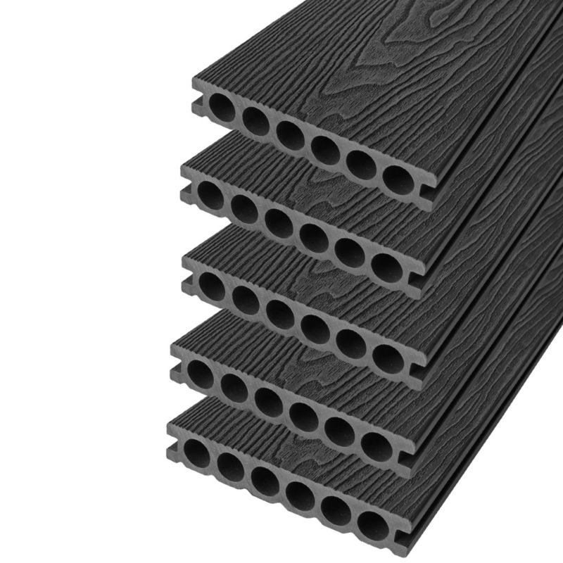 Deska tarasowa WPC 4iQ Group 14x2,5x240 cm Antracyt panel tarasowy szara 5 szt.
