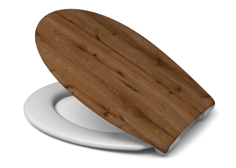Deska WC Cedo Dekor Wood z duroplastu wolnoopadająca szybkie wypinanie