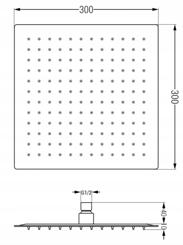 Deszczownica kwadratowa Mexen Slim chrom 30x30 cm  79130-00 1 szt.
