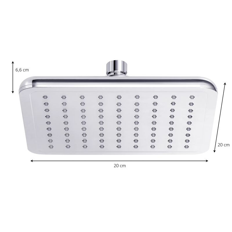 Deszczownica prysznicowa GoodHome 20 x 20 cm chrom