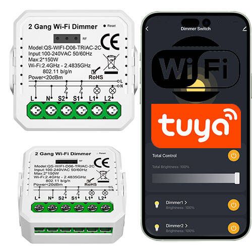 Dimmer ściemniacz Sone 2 Gang Tuya Wifi Mini V3 Sterownik Oświetlenia 1szt.