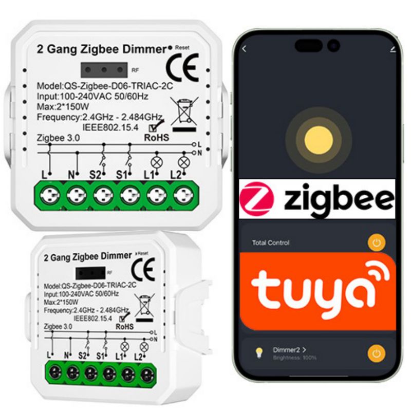 Dimmer Sone ściemniacz TUYA Zigbee MINI V3 sterownik oświetlenia 2 kanały 1 szt.