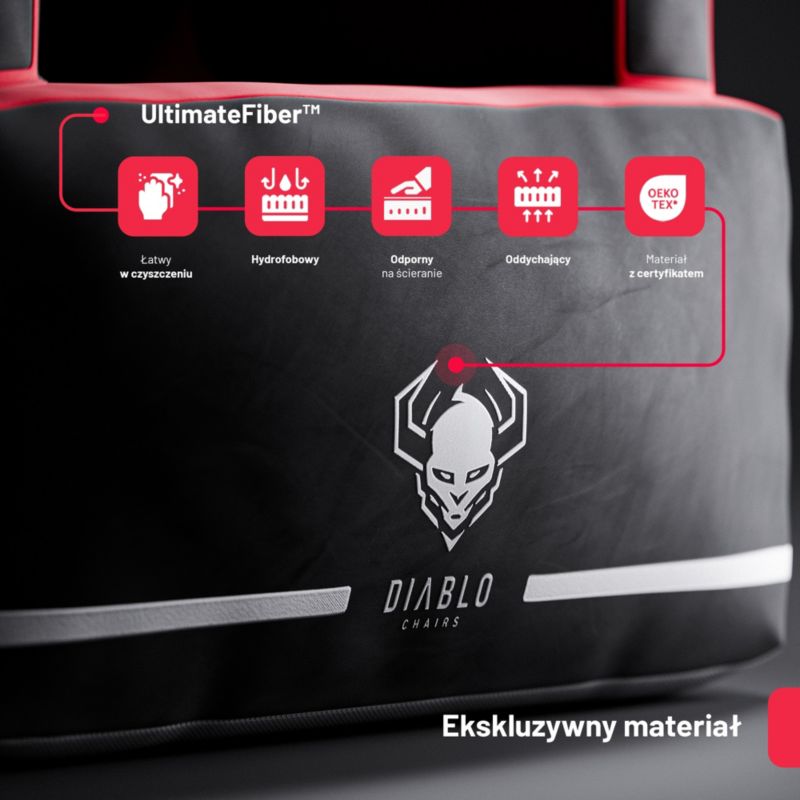 Dmuchany fotel gamingowy Diablo X-Bager czarno-czerwony 1 szt