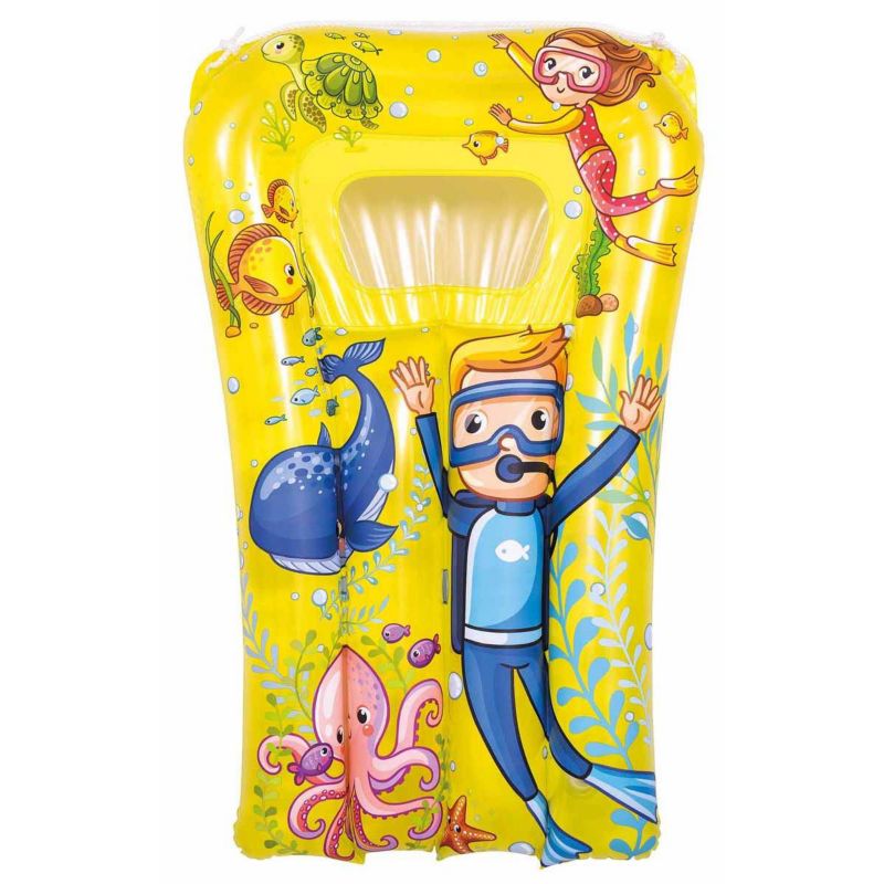 Dmuchany materac Jilong podwodny świat 74X48 cm plażowy z okienkiem żółty 1 szt.