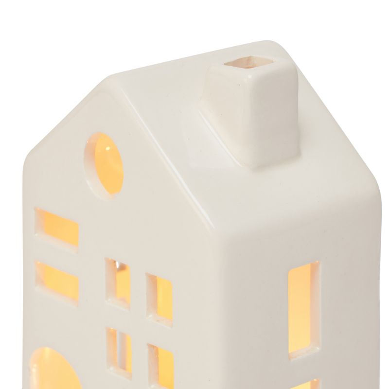 Domek ceramiczny LED biały