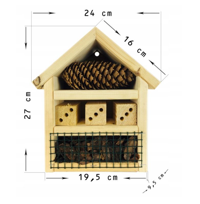 Domek dla owadów MODO24 drewniany naturalne drewno 1 szt.