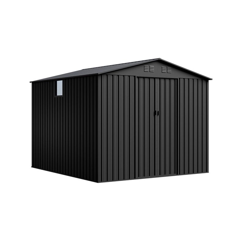 Domek metalowy NORDVIC Magni 2830 x 3130 mm, przesuwne drzwi, Cold Grey ...