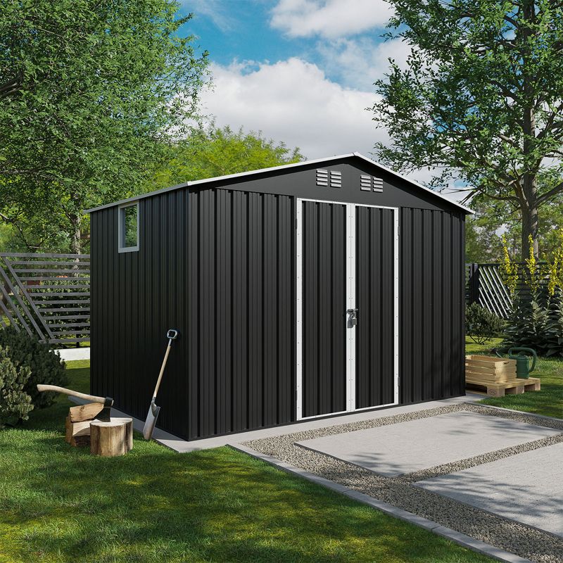 Domek metalowy NORDVIC Thor 2830 x 1890 mm, uchylne drzwi, Cold Grey 1 szt.