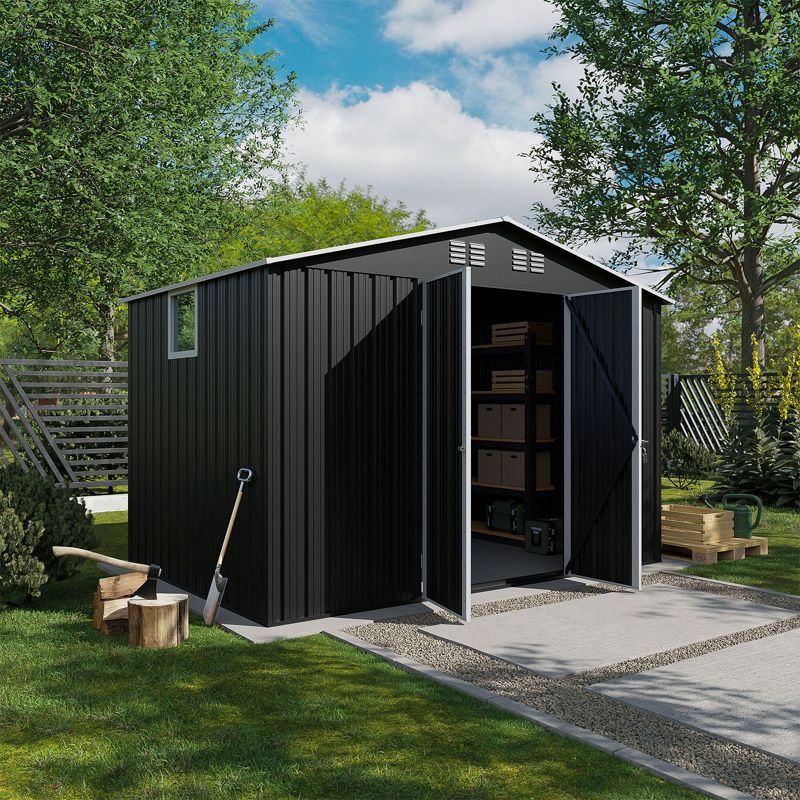 Domek metalowy NORDVIC Thor 2830 x 1890 mm, uchylne drzwi, Cold Grey 1 szt.