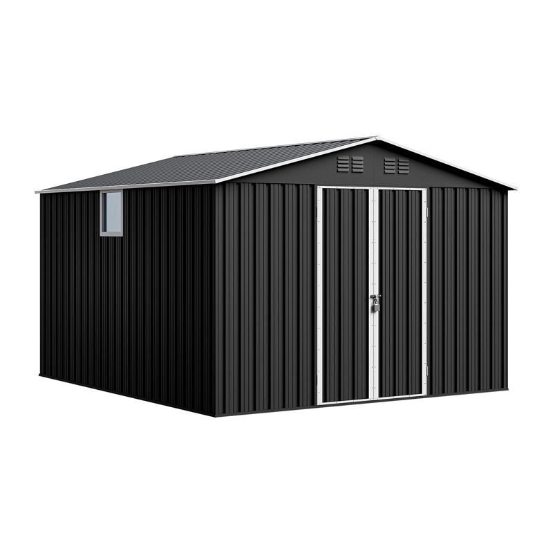 Domek metalowy NORDVIC Thor 283x313 cm, uchylne drzwi, Cold Grey 1 szt.